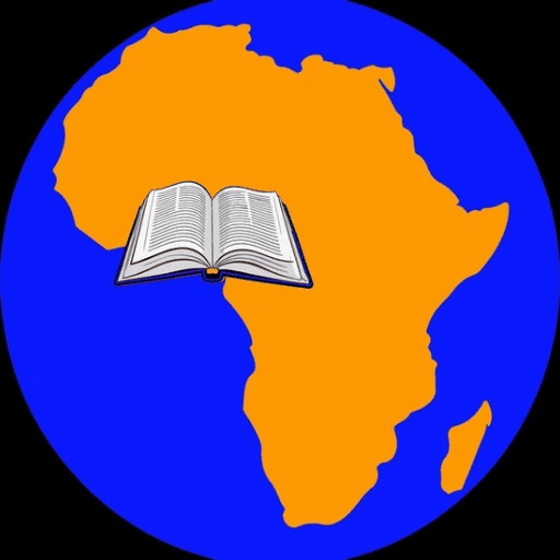 Logo of Pure Gospel Africa featuring a map of Africa with an open Bible pointing to Nigeria, symbolizing the spread of undiluted gospel across Africa and the world.